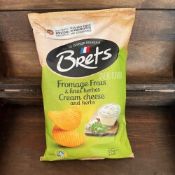 Brets-Kartoffelchips mit Kräuter-Frischkäse