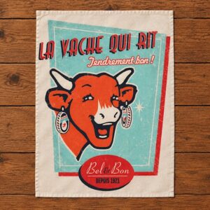 Geschirrtuch "La Vache qui rit", Rétro vanille, Coucke, 50x75 cm