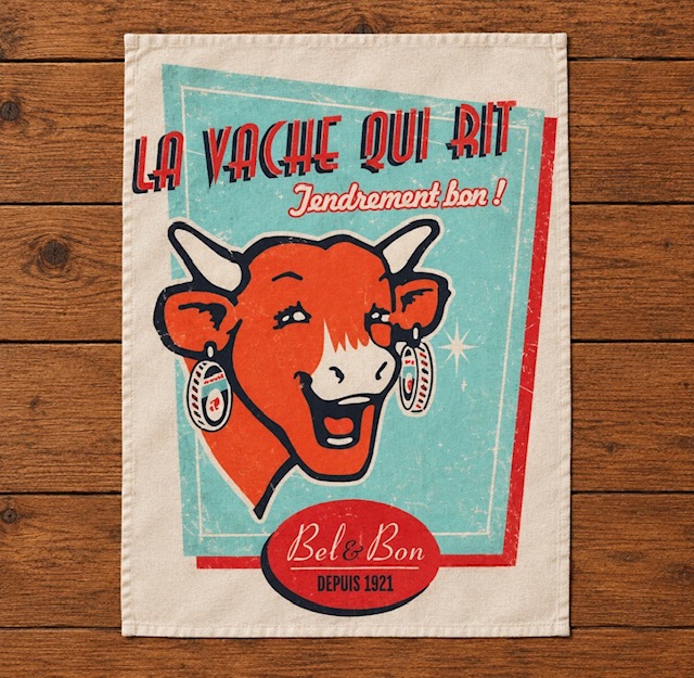 Geschirrtuch "La Vache qui rit", Rétro vanille, Coucke, 50x75 cm