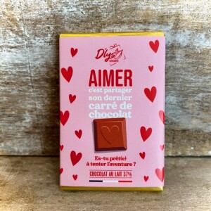 Dlys Couleurs-Mini-Vollmilchschokolade-Liebe ist sein letztes Stück Schokolade teilen-30g