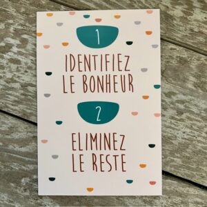 Postkarten "1. Das Glück identifizieren, 2. Den Rest eliminieren", Les Éditions de Mai, 15x10cm