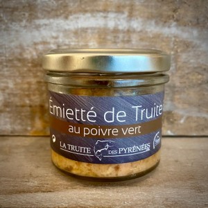 La Truite des Pyrénées-Forellen Emiette mit grünem Pfeffer
