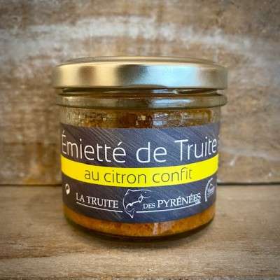 La Truite des Pyrénées-Forellen Emiette mit kandierter Zitrone
